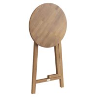 Masă de bar pliabilă din lemn de salcâm, Ø80cm H110cm, rezistentă la intemperii și stabilă