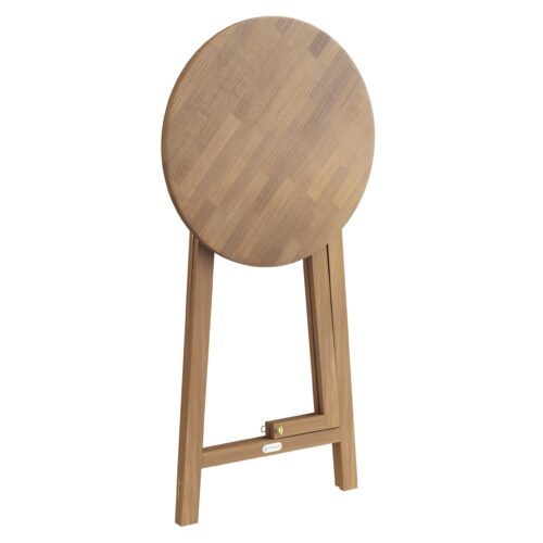 Masă de bar pliabilă din lemn de salcâm, Ø80cm H110cm, rezistentă la intemperii și stabilă