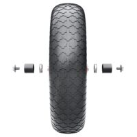 Roată de roabă, neagră, rezistentă la perforare, spumă PU, capacitate 200 kg, rulmenți cu bile, inclusiv ax