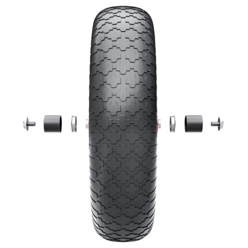 Roată de roabă, neagră, rezistentă la perforare, spumă PU, capacitate 200 kg, rulmenți cu bile, inclusiv ax