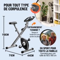 Bicicletă de fitness Eagle2 71x44x110cm pliabilă