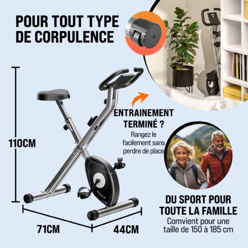 Bicicletă de fitness Eagle2 71x44x110cm pliabilă