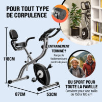 Bicicletă de fitness pliabilă Eagle 3 cu senzori de puls