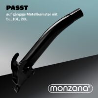 Set de 3 canistre metalice, negre, câte 5 litri + cioc de scurgere
