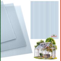 Foi de policarbonat cu pereți dubli, set de 10, grosime 6 mm, transparente, 7 m², rezistente la UV, incasabile