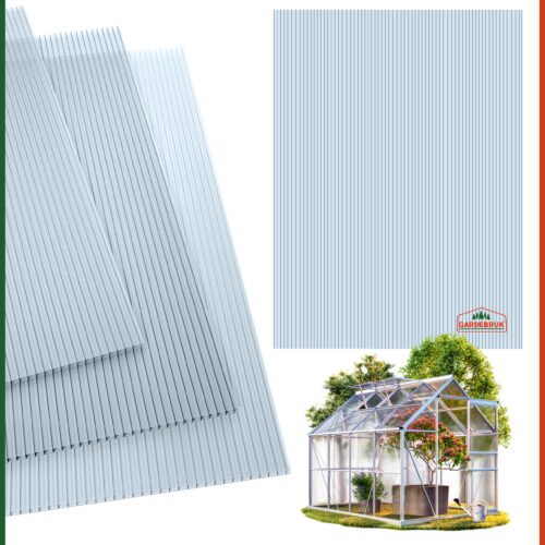Foi de policarbonat cu pereți dubli, set de 10, grosime 6 mm, transparente, 7 m², rezistente la UV, incasabile