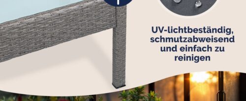 Mobilier de grădină din poliratan, 4 piese, canapea, scaune gri/antracit