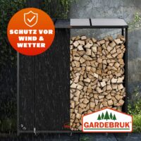 Suport pentru lemne de foc 198x163x70cm Acoperiș de protecție cu prelată rulabilă
