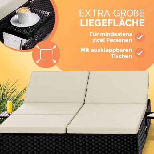 06_996905_on_dts_amz_high Șezlong dublu tip lounge din poliratan negru/crem 200x160x33cm