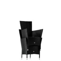 Set de scaune de grădină Riga din poliratan, 5 piese, negru