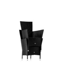 Set de scaune de grădină Corfu din poliratan, 5 piese, negru