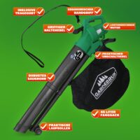 Suflantă electrică de frunze 3 în 1, certificată TÜV Süd GS