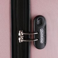 Set valize rigide, 4 piese, cu accesorii, roți 360°, ABS auriu-roz