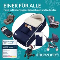 Sac de carucior pentru bebeluși, căptușit bleumarin