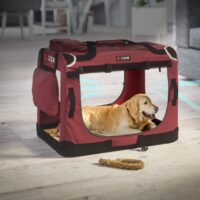Geanta pliabilă pentru câini XXL 90x60x66cm Roșu închis
