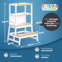 Turn de învățare Hambar Alb/Lemn de pin natural 93x51x50cm