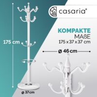 Suport de haine alb, 173 cm, curbat