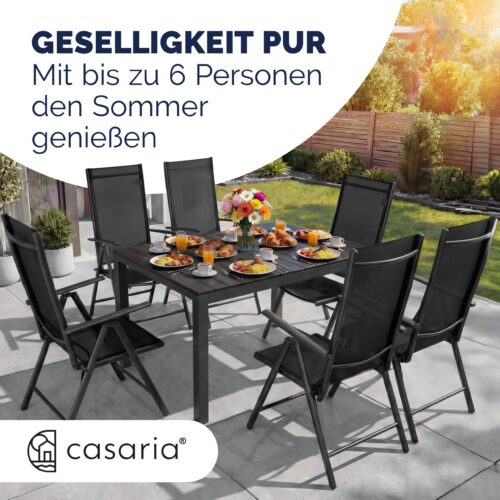Mobilier de terasa Bern masa cu 6 scaune, 7 piese, antracit, aluminiu, blat WPC