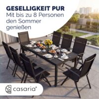Mobilier de terasa Bern Masa cu 8 scaune, 9 piese, antracit, aluminiu, blat WPC
