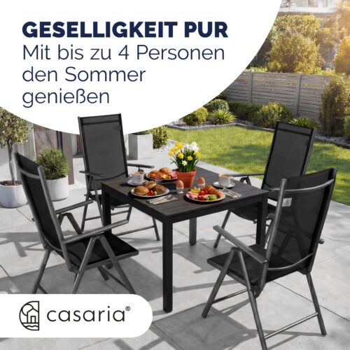 Set de scaune de grădină Bern, 5 piese, antracit, aluminiu, blat de masă WPC