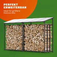 Suport pentru lemne de foc 198x163x70cm Acoperiș de protecție cu prelată rulabilă