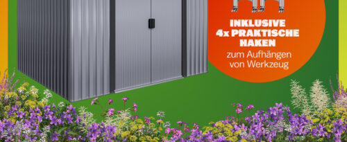 Șopron de grădină, antracit metalic, 260x205x180, galvanizat, rezistent la intemperii, cu fundație și cârlige