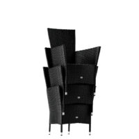 Set de scaune de grădină Riga din poliratan, 5 piese, negru