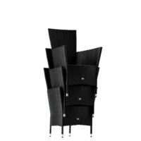 Set de scaune de grădină Corfu din poliratan, 5 piese, negru