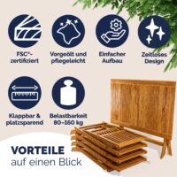 Set de scaune de grădină Sydney, 5 piese, lemn de salcâm, certificat FSC®