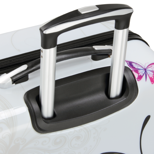 Set valize rigide, 4 piese, roți 360°, geantă cosmetică Butterfly, policarbonat