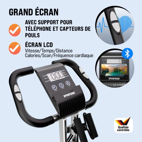Bicicletă de fitness Eagle cu 4 senzori de puls, compatibilă cu aplicația