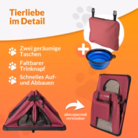 Cușcă pliabilă pentru câini M 60x42x44cm Roșu închis
