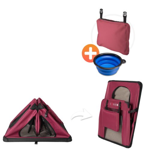 Geanta pliabilă pentru câini XXL 90x60x66cm Roșu închis
