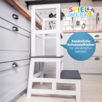 Turn de învățare Hambar Alb/Antracit Lemn de pin 93x51x50cm