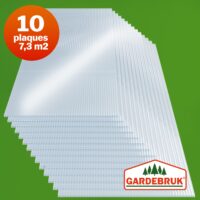 Foi de policarbonat cu pereți dubli, set de 10, grosime 6 mm, transparente, 7 m², rezistente la UV, incasabile