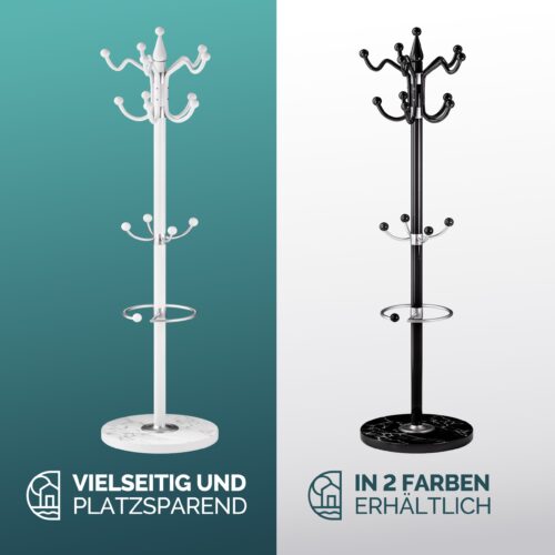 Suport de haine alb, 173 cm, curbat
