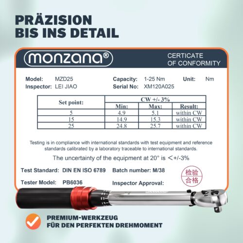 Set de chei dinamometrice cu 18 piese pentru biciclete/motociclete