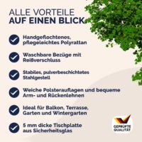 Mobilier de grădină din poliratan, 4 piese, canapea, scaune gri/antracit