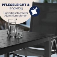 Mobilier de terasa Bern Masa cu 8 scaune, 9 piese, antracit, aluminiu, blat WPC