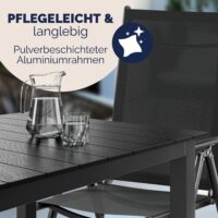 Set de scaune de grădină Bern, 5 piese, antracit, aluminiu, blat de masă WPC