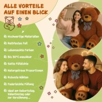 Ursuleț de pluș XXXL maro 175 cm