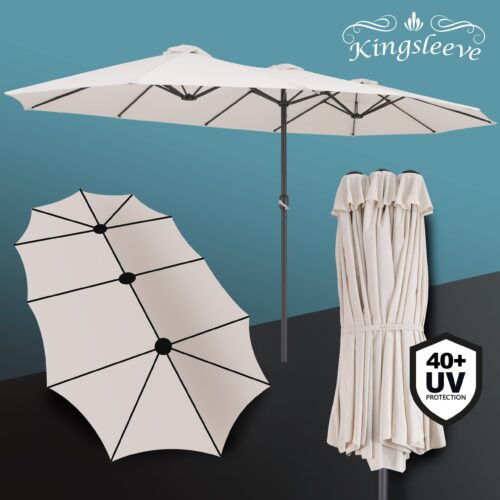Umbrelă dublă, cremă, protecție UV 80+