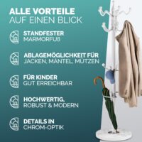 Suport de haine alb, 173 cm, curbat