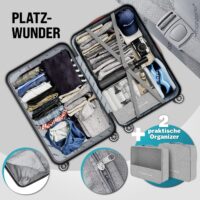 Set de valiză rigidă Exopack, 3 piese, culoarea șampaniei, accesorii ABS