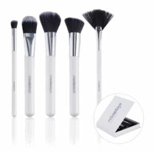 Set pensule machiaj DeLuxe, 5 piese in cutie, Relaxdays