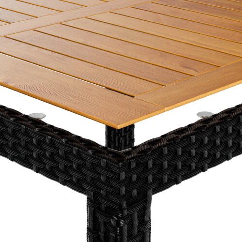 Set de scaune de grădină Corfu din poliratan, 5 piese, negru