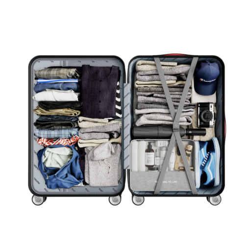 Set de valiză rigidă Exopack, 3 piese, ABS albastru