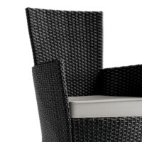 Set de scaune de grădină Riga din poliratan, 5 piese, negru