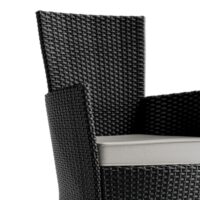 Set de scaune de grădină Corfu din poliratan, 5 piese, negru