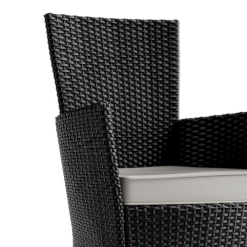 Set de scaune de grădină Corfu din poliratan, 5 piese, negru
